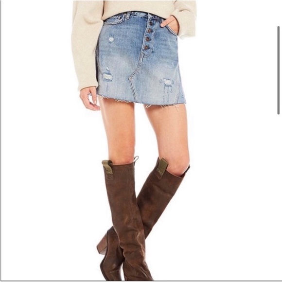 FP We the Free denim mini skirt - Picture 1 of 5
